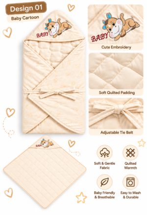 Quilted Hooded Baby Wrap – Soft Padded Swaddle