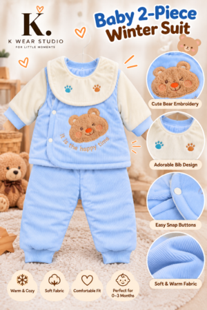 Baby Bear 2-Piece Winter Suit – Blue
