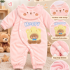 Main Picture for pink romper Baby Happy Bear Winter Romper – Pink
