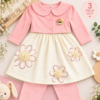 Girls 3-Piece Floral Dress Set with Cardigan & Trouser