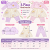 Girls 3-Piece Floral Dress Set with Cardigan & Trouser