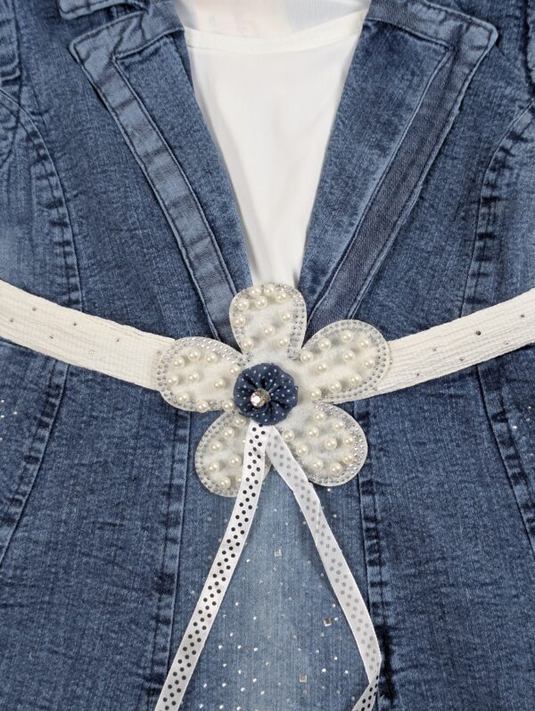 PXL_20260921_122956386 K Wear Studio Girls 3-Piece Denim Set with Pearl Flower Belt