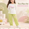 Girls Floral Two-Piece T-Shirt & Trouser Set