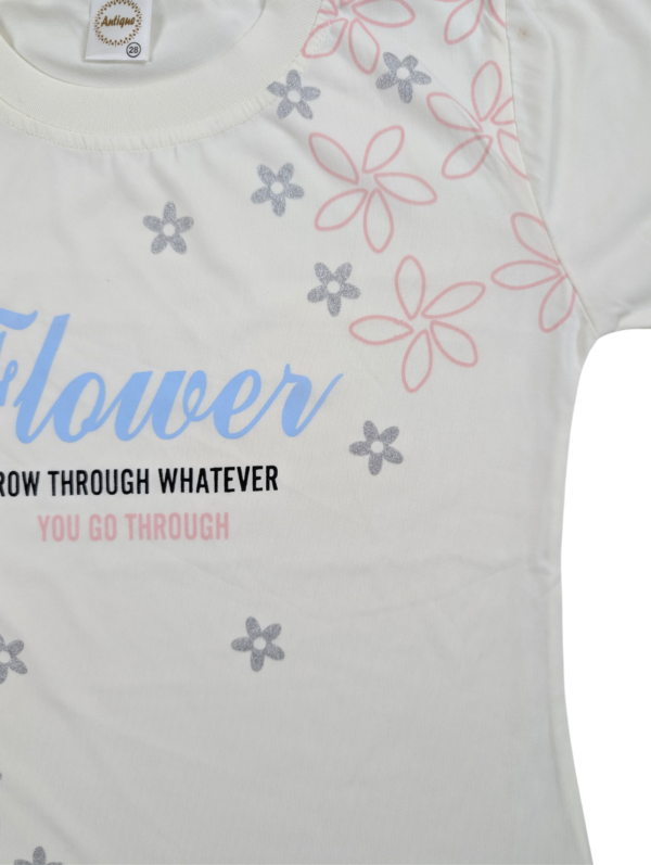Girls Floral Two-Piece T-Shirt & Trouser Set