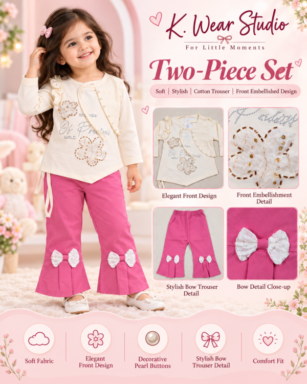 Girls' Floral Embellished 2-Piece Co-ord Set