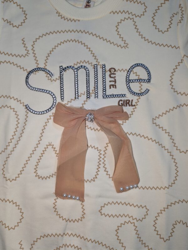 Girls Smile Bow 2-Piece Winter Outfit Set